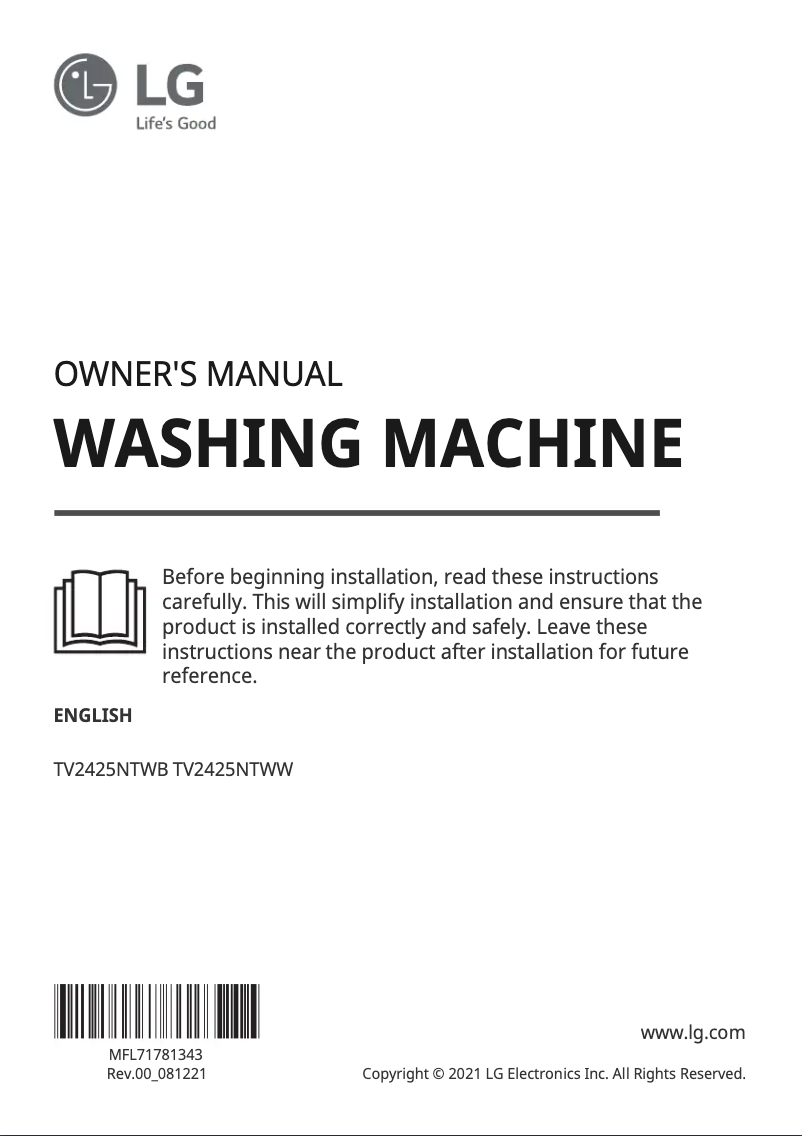 Imagen de la primera página del manual del dispositivo TV2425NTWW