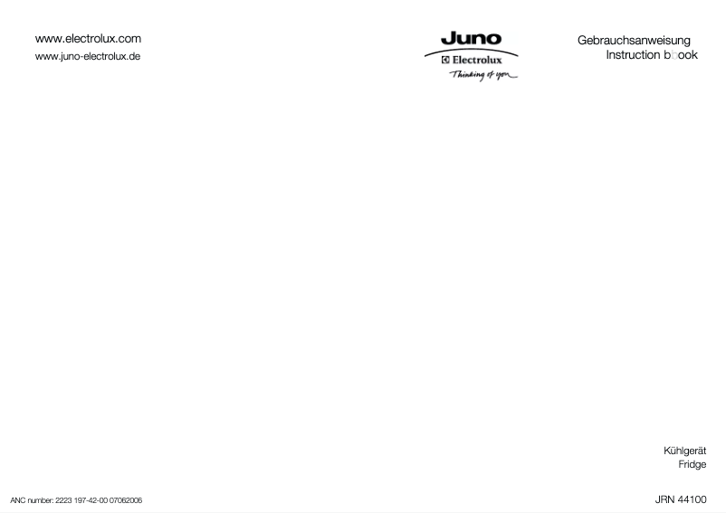 Página 1 del manual Manual de usuario Juno Electrolux JRN44100