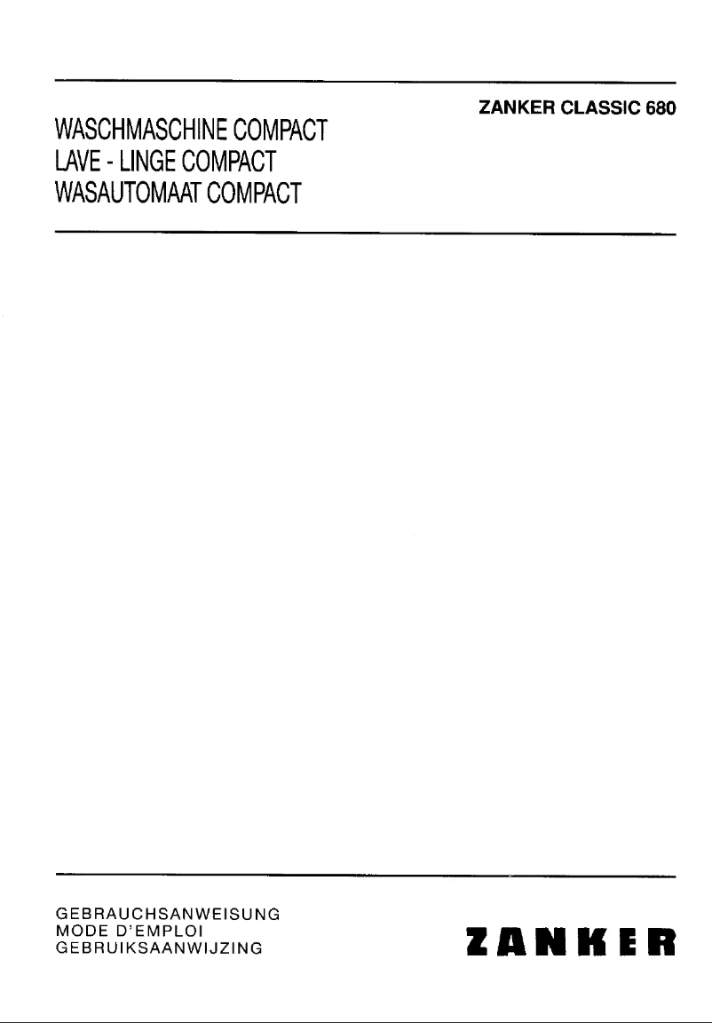 Página 1 del manual Manual de usuario Zanker Classic 680
