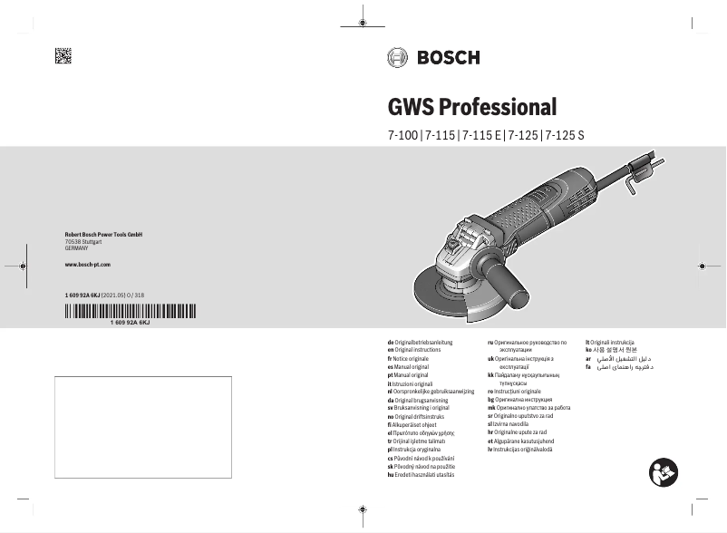 Imagen de la primera página del manual del dispositivo GWS 7-100 E Professional