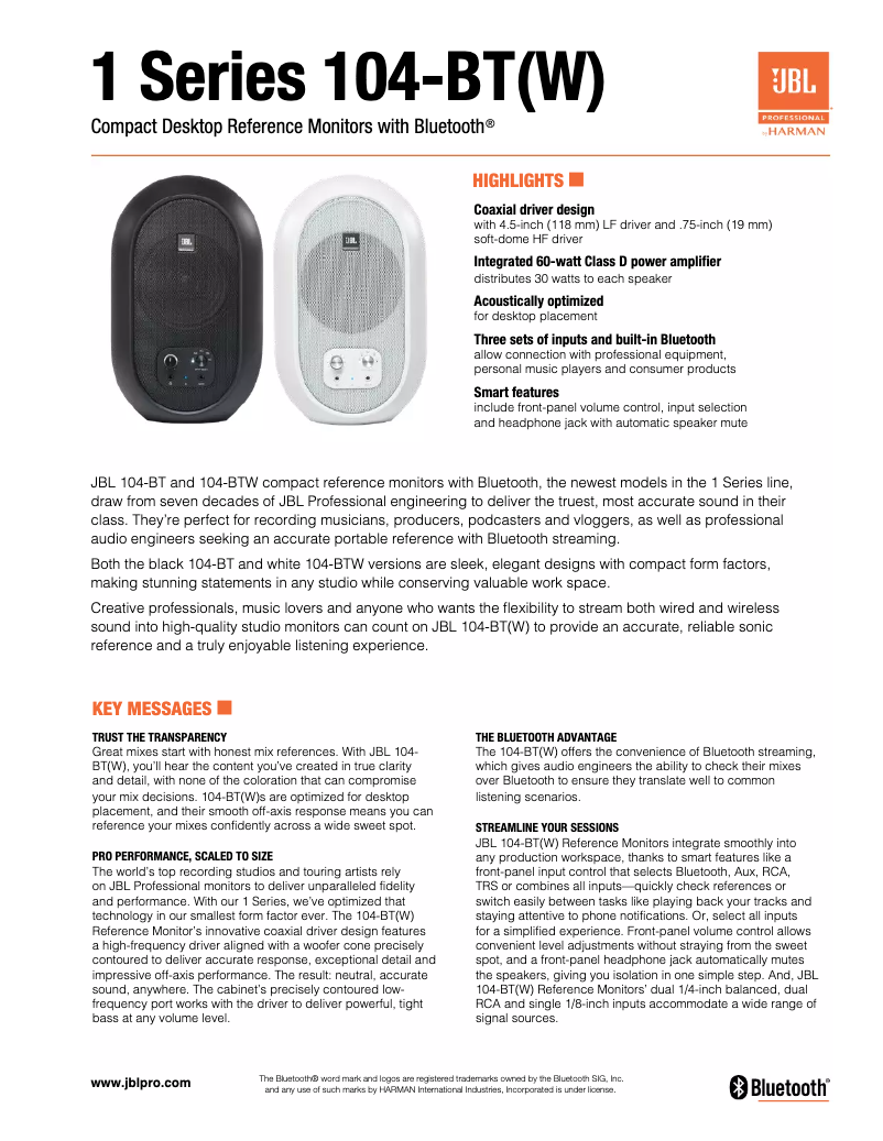 Imagen de la primera página del manual del dispositivo 104-BT