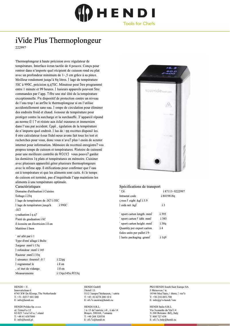 Página 1 del manual Ficha técnica SousVideTools 222997