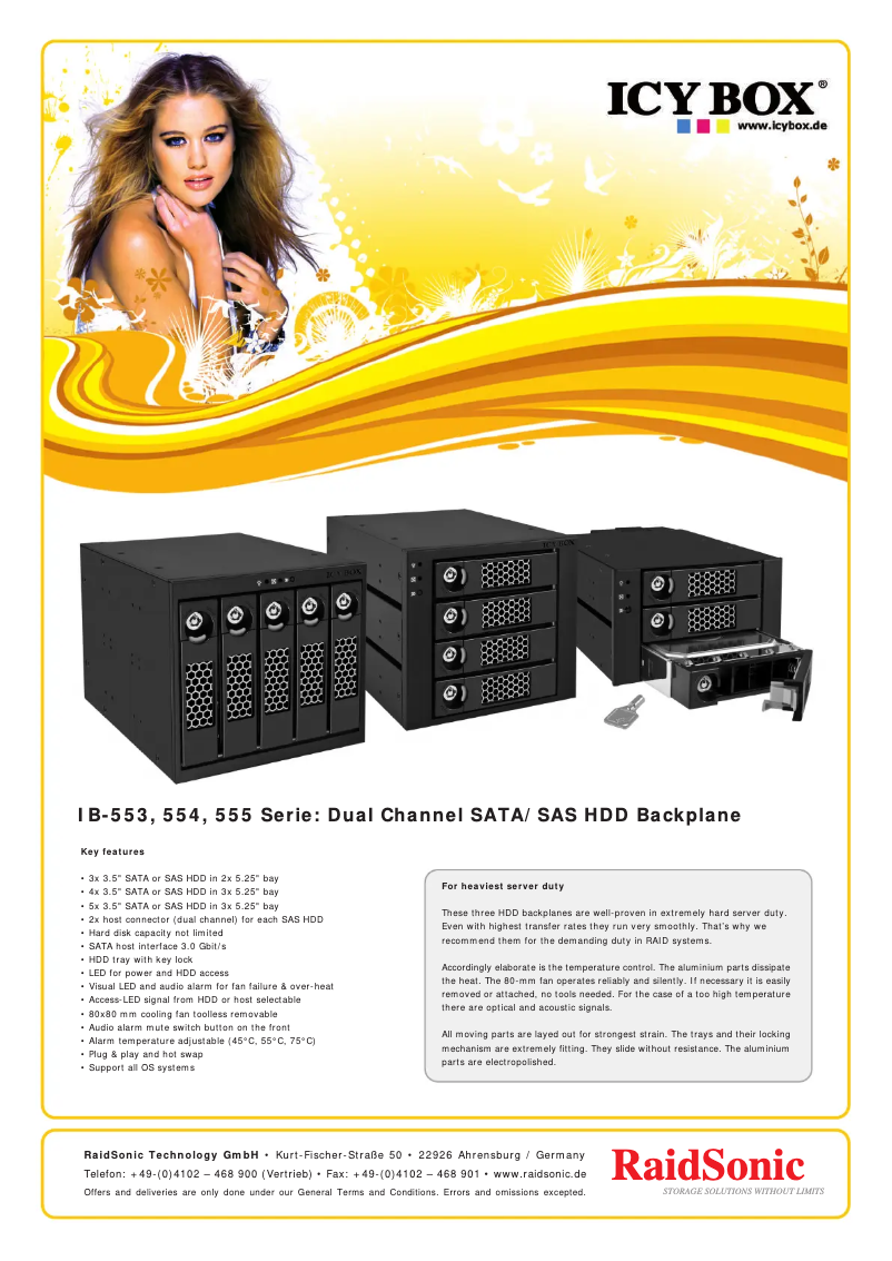 Página 1 del manual Ficha técnica Icy Box IB-553SSK