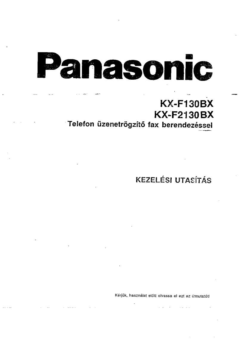 Página 1 del manual Manual de usuario Panasonic KX-F2130BX