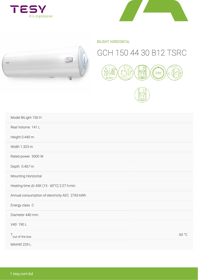 Imagen de la primera página del manual del dispositivo BiLight 150 H