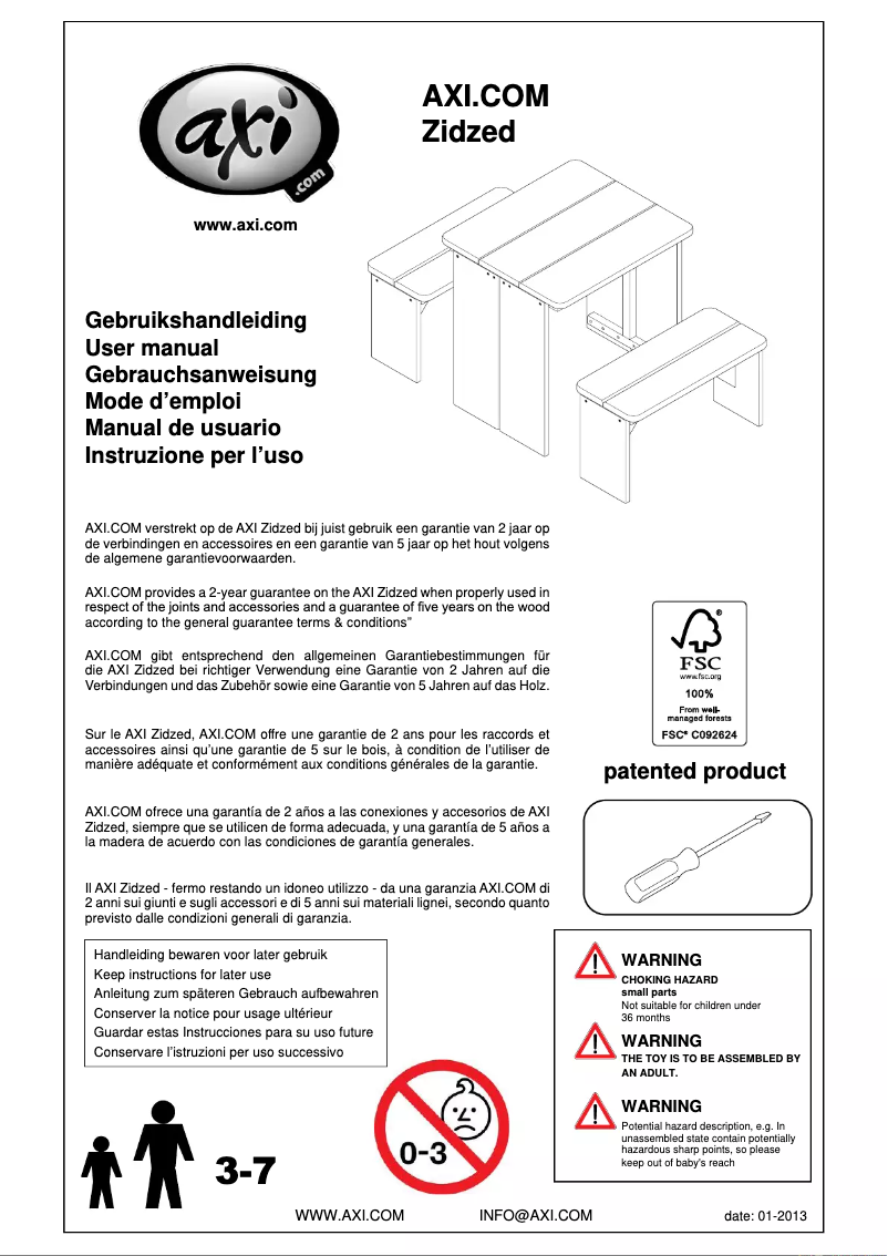 Página nº 1 - Manual de usuario AXI ZidZed