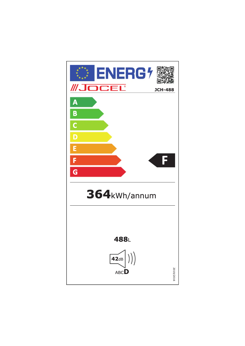 Página nº 1 - Etiqueta energética Jocel JCH-488