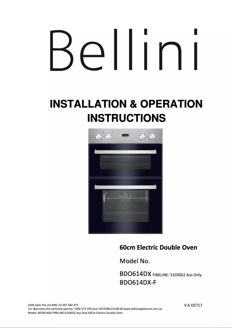 Página 1 del manual Manual de usuario Bellini BO610CX-2