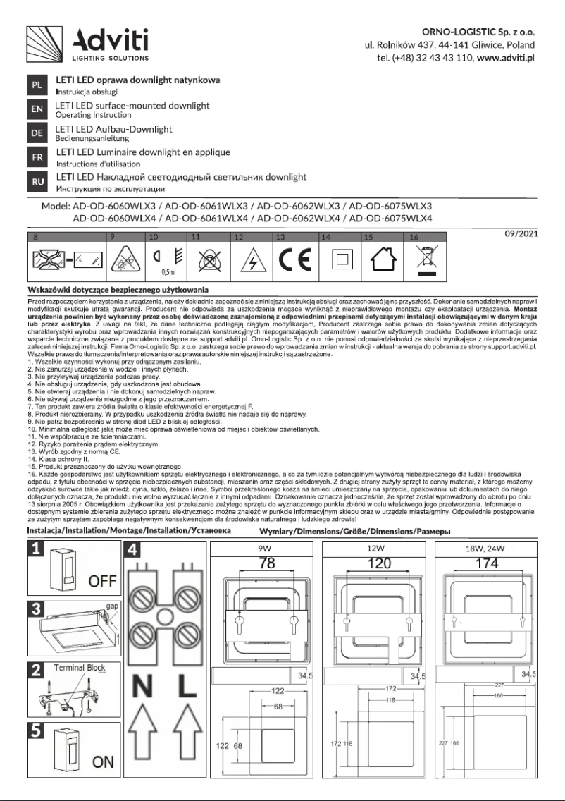 Imagen de la primera página del manual del dispositivo AD-OD-6060WLX4
