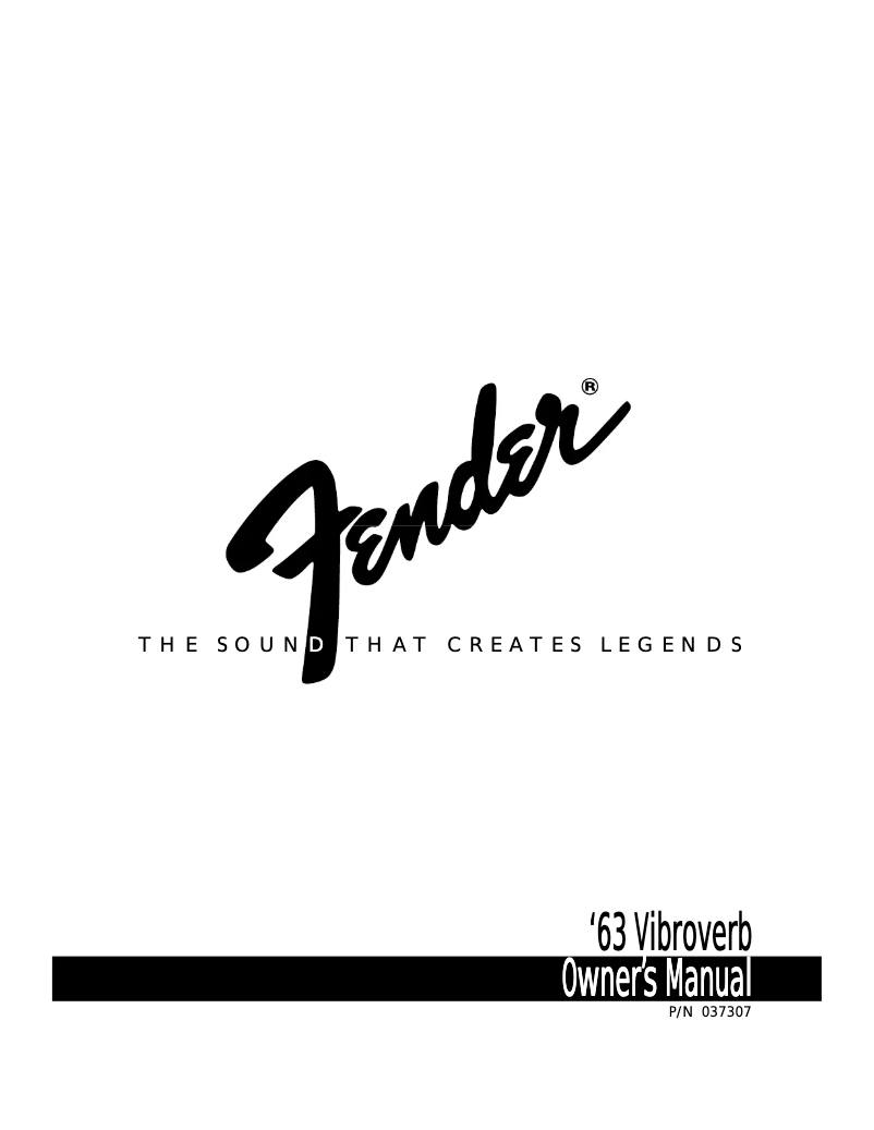 Página nº 1 - Manual de usuario Fender '63 Vibroverb