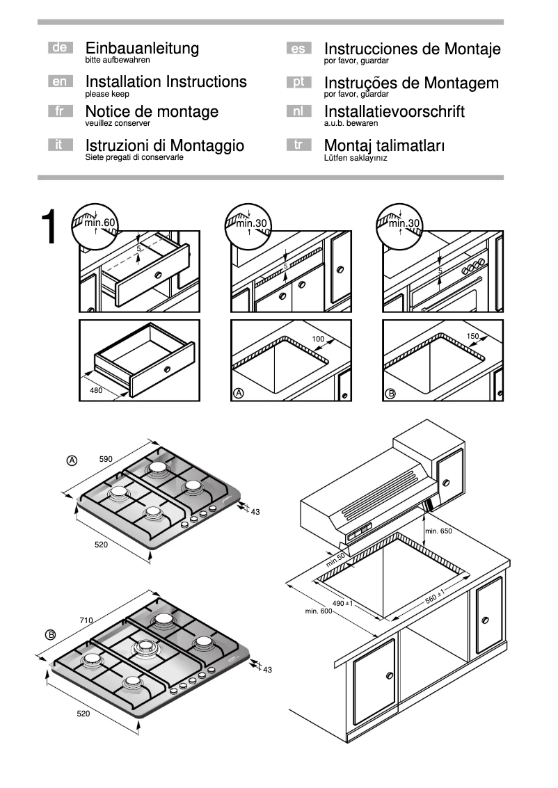 Página 1 del manual Guía de instalación Siemens EP726QT90E