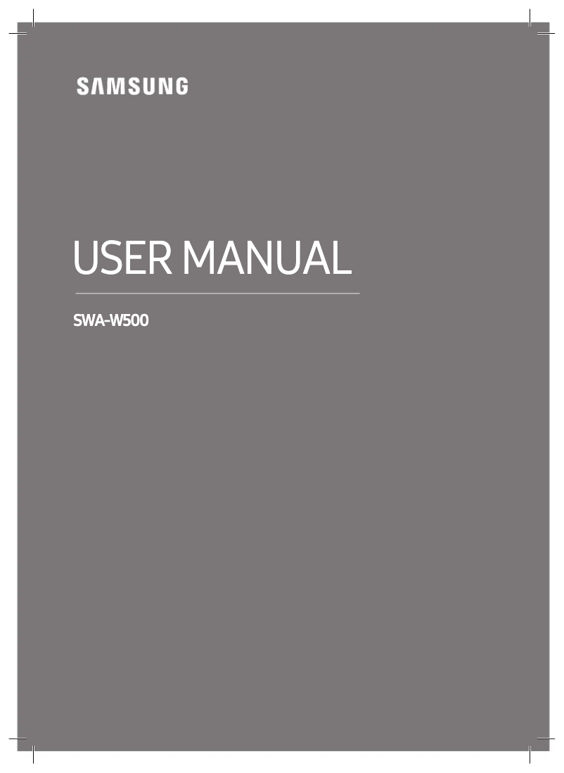 Imagen de la primera página del manual del dispositivo SWA-W500