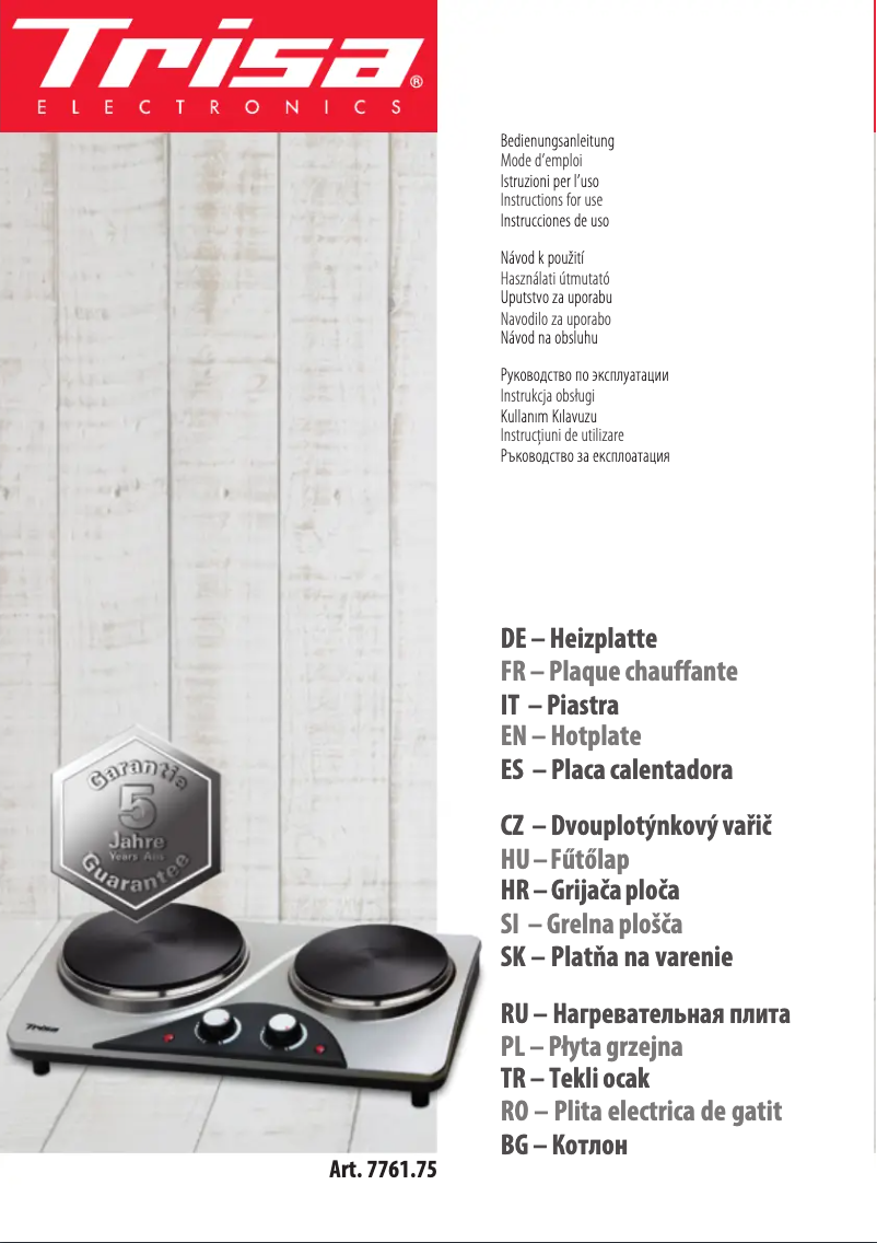 Página 1 del manual Manual de usuario Trisa Double Cook 7761.75