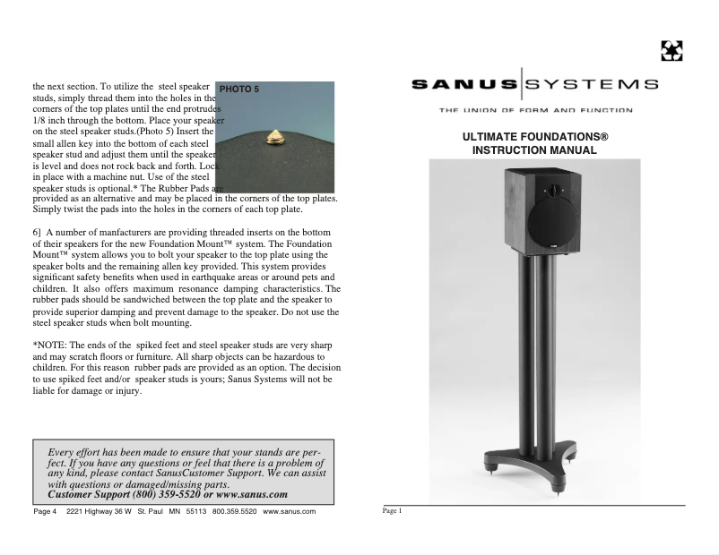 Página 1 del manual Manual de usuario Sanus UF22