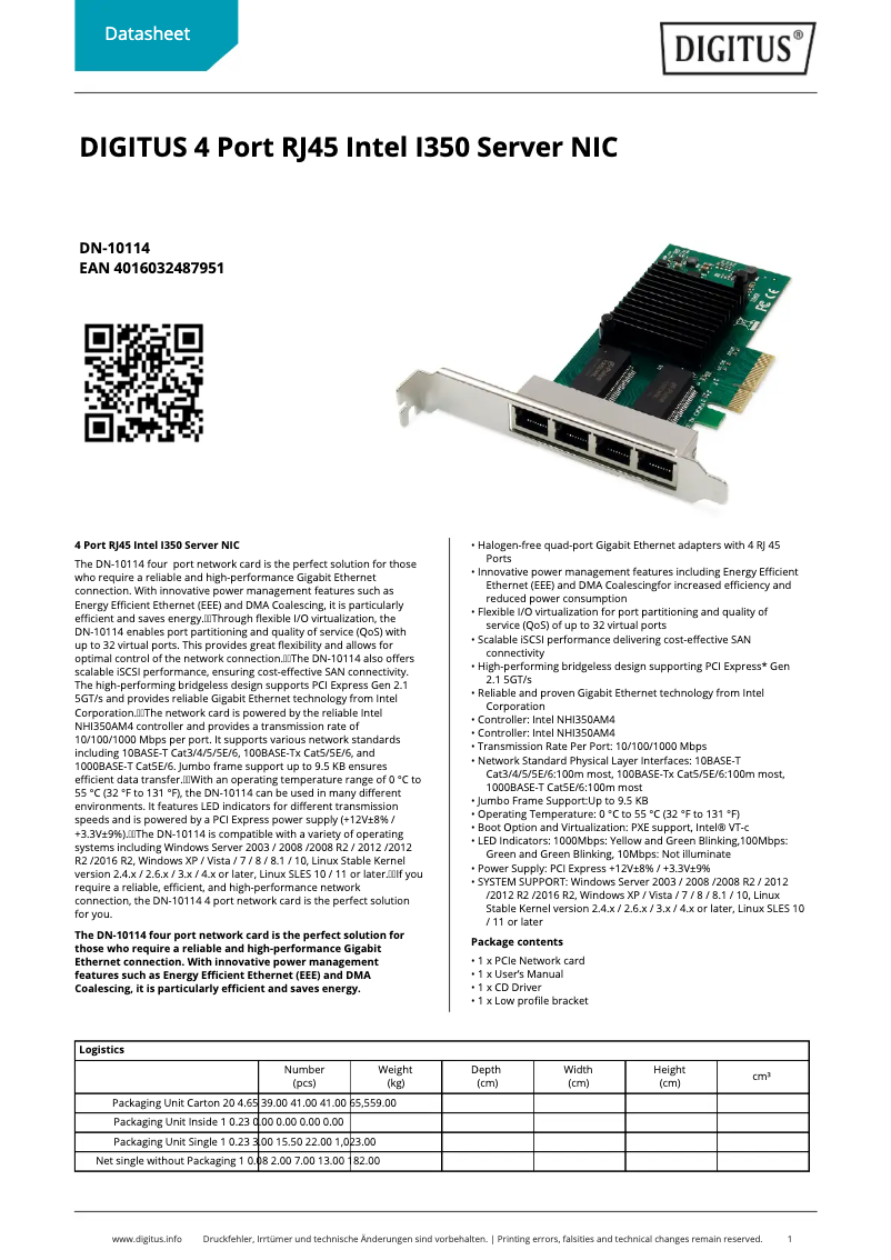Página nº 1 - Ficha técnica Digitus DN-10114