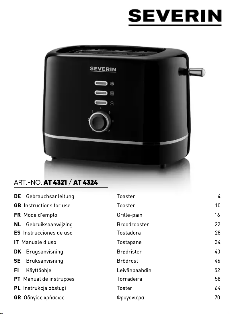 Imagen de la primera página del manual del dispositivo AT 4321