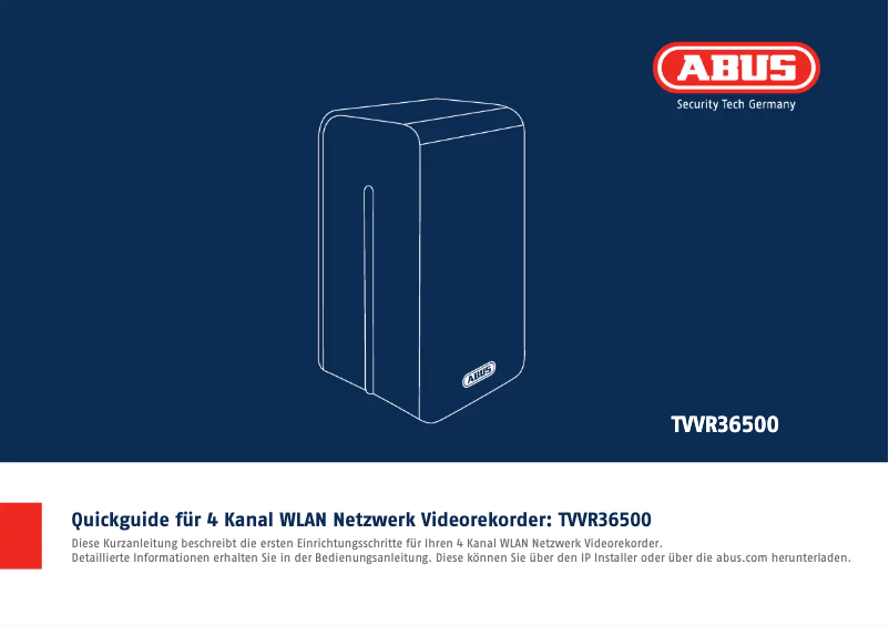 Página 1 del manual Guía de instalación Abus TVVR36500