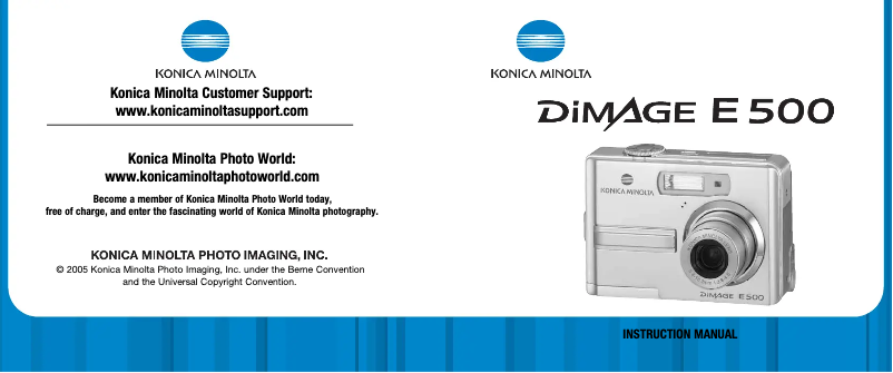 Página 1 del manual Manual de usuario Konica Minolta Dimage E500