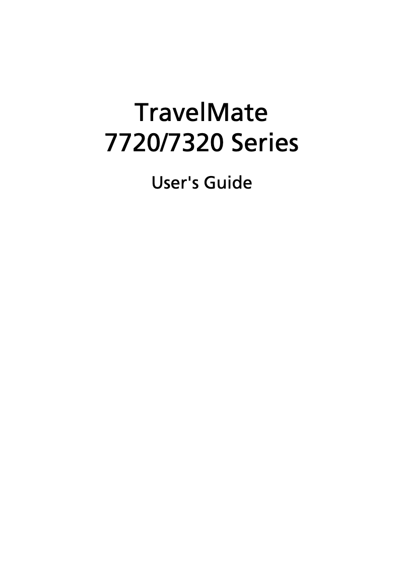 Página nº 1 - Manual de usuario Acer TravelMate 7720G