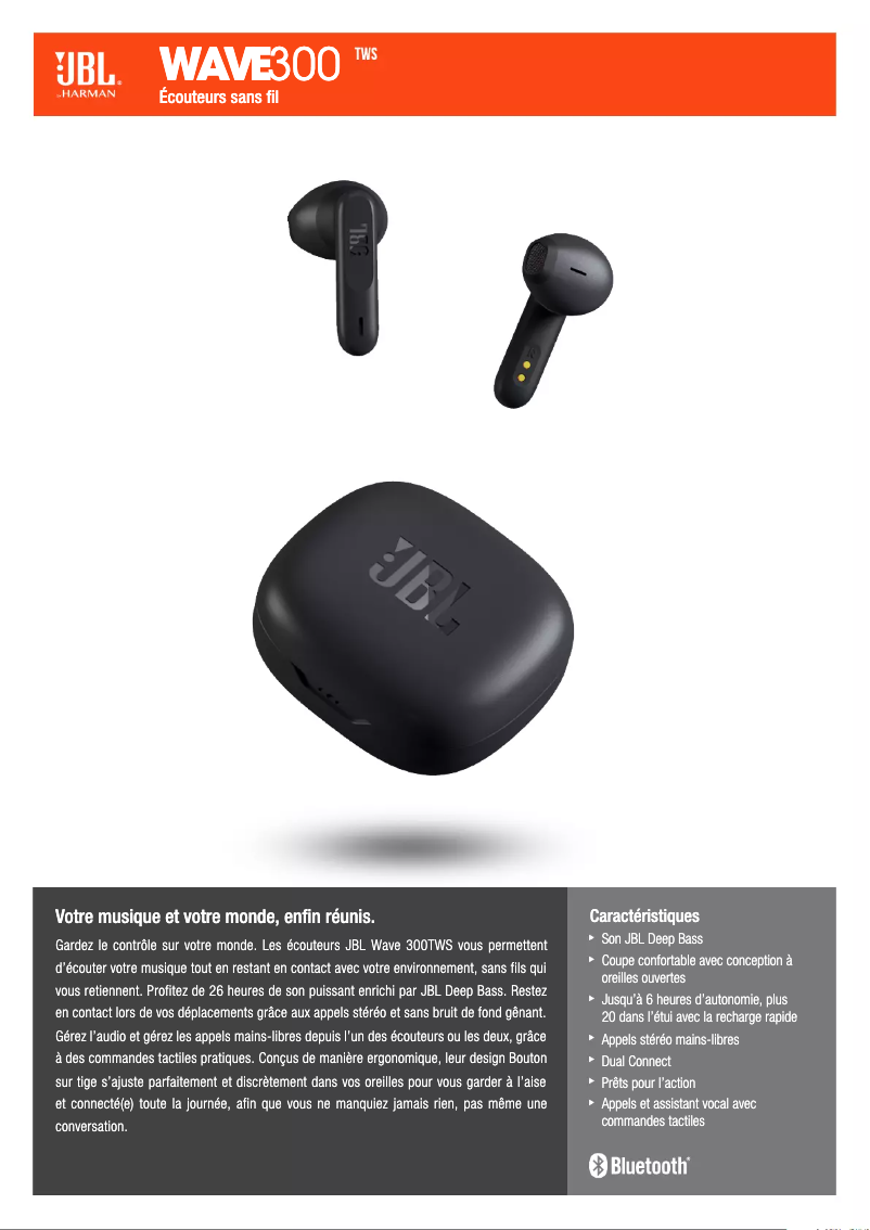 Página 1 del manual Ficha técnica JBL Wave 300TWS