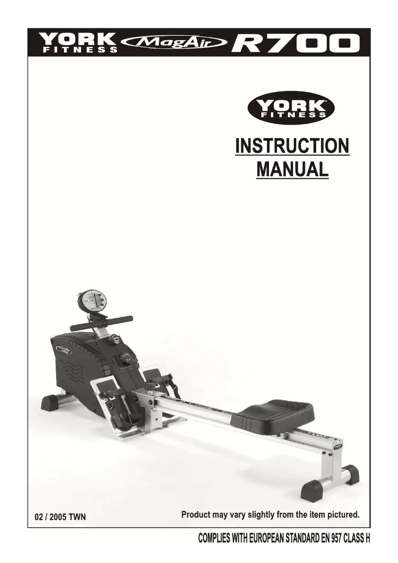 Página nº 1 - Manual de usuario York Fitness MagAir R700