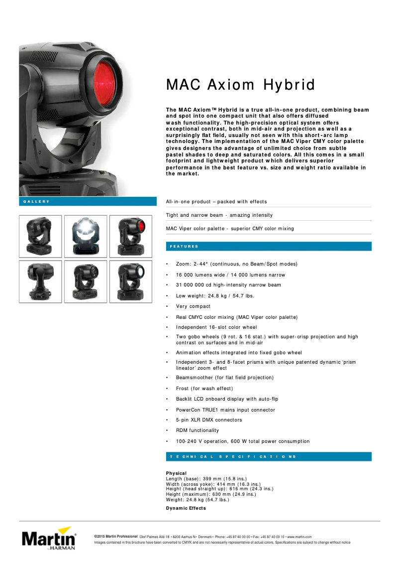 Imagen de la primera página del manual del dispositivo MAC Axiom Hybrid