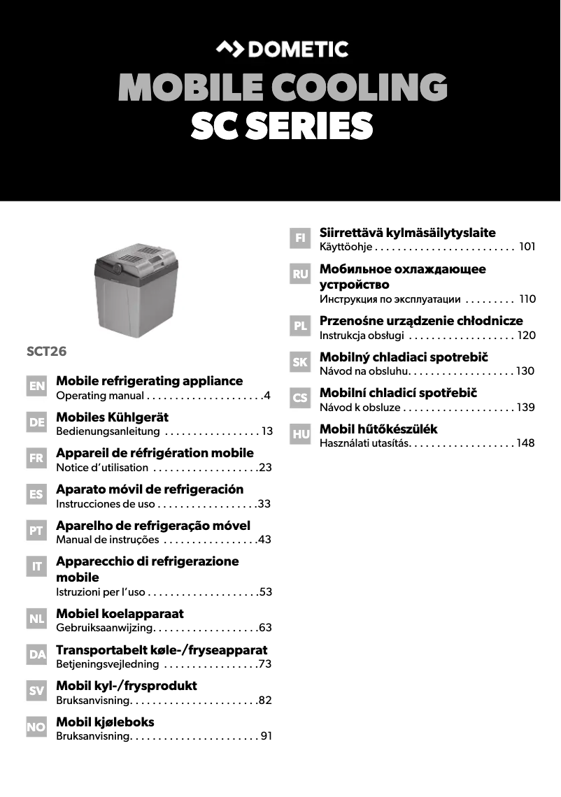 Imagen de la primera página del manual del dispositivo CoolFun SCT 26