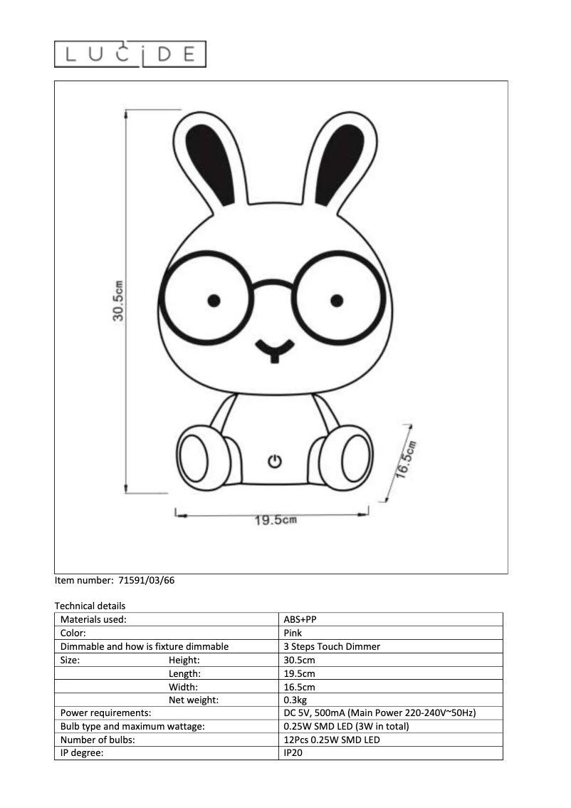 Página 1 del manual Manual de usuario Lucide Dodo