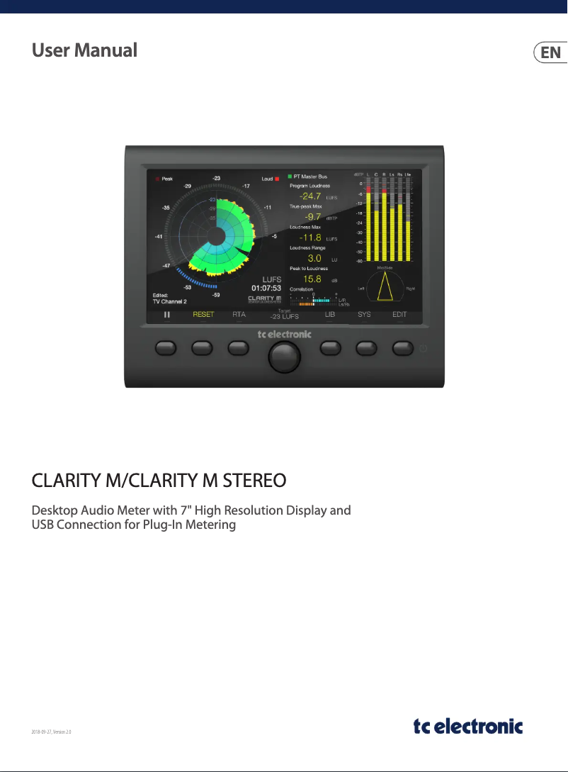 Imagen de la primera página del manual del dispositivo Clarity M Stereo