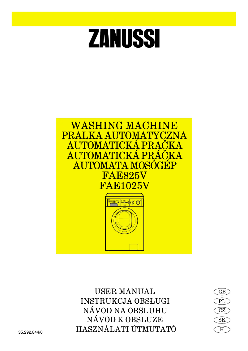 Página 1 del manual Manual de usuario Zanussi FAE 1025 V