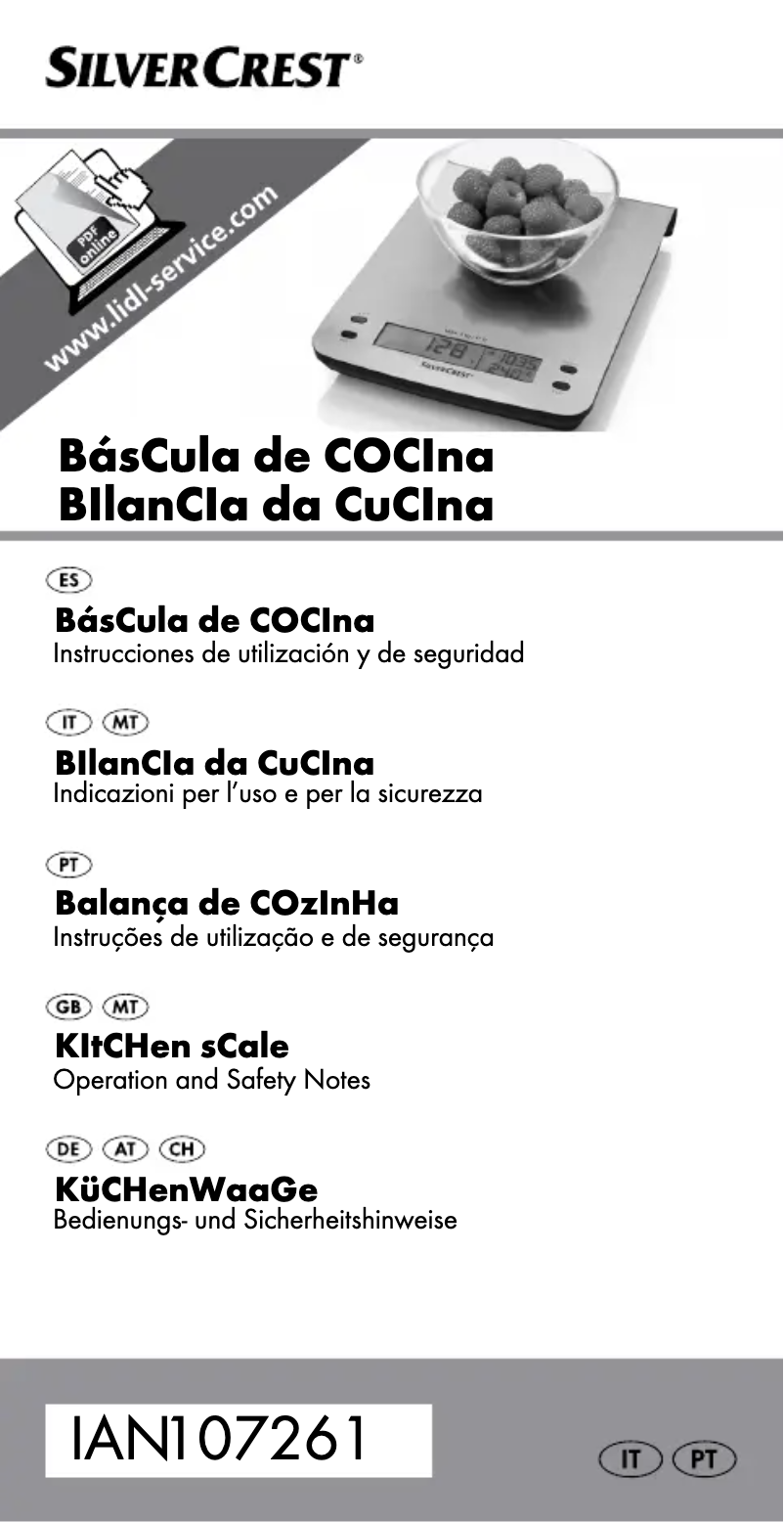 Imagen de la primera página del manual del dispositivo IAN 107261