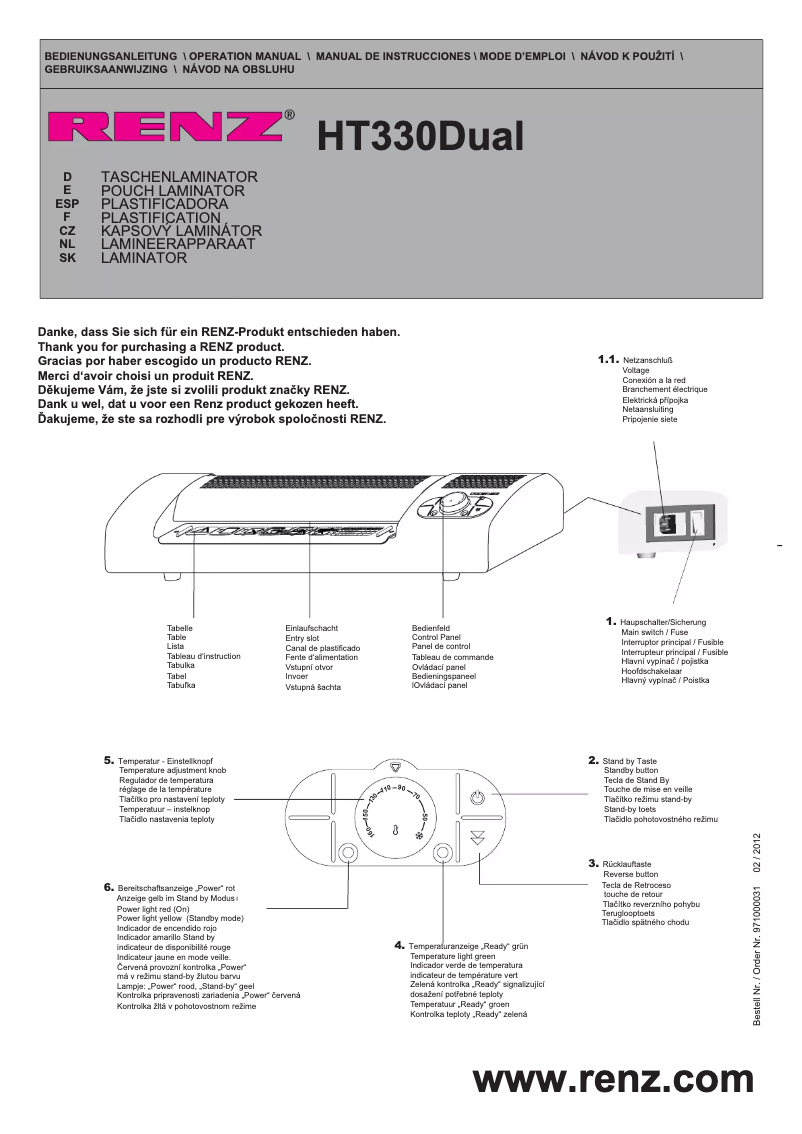 Imagen de la primera página del manual del dispositivo HT330Dual