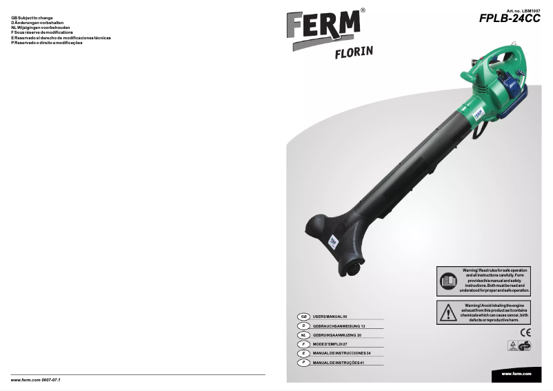 Imagen de la primera página del manual del dispositivo LBM1007