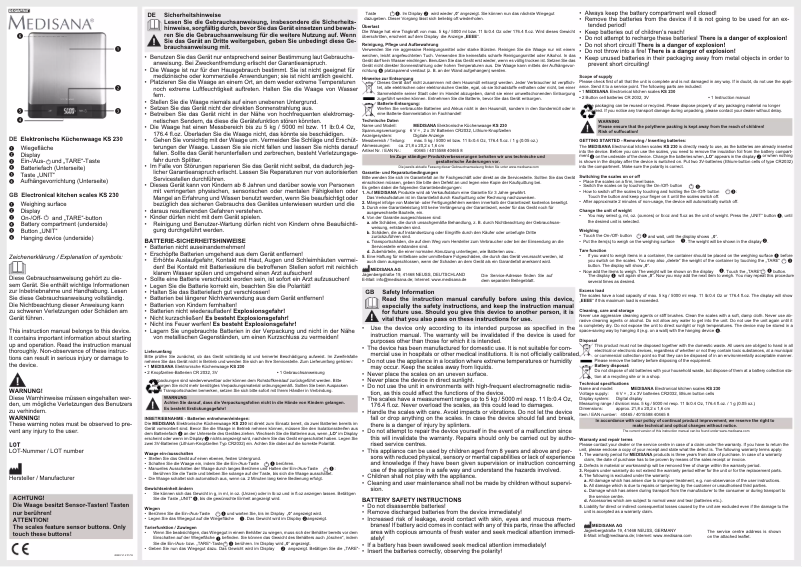 Página 1 del manual Manual de usuario Medisana KS 230