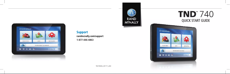 Página 1 del manual Guía de inicio rápido Rand McNally TND 740