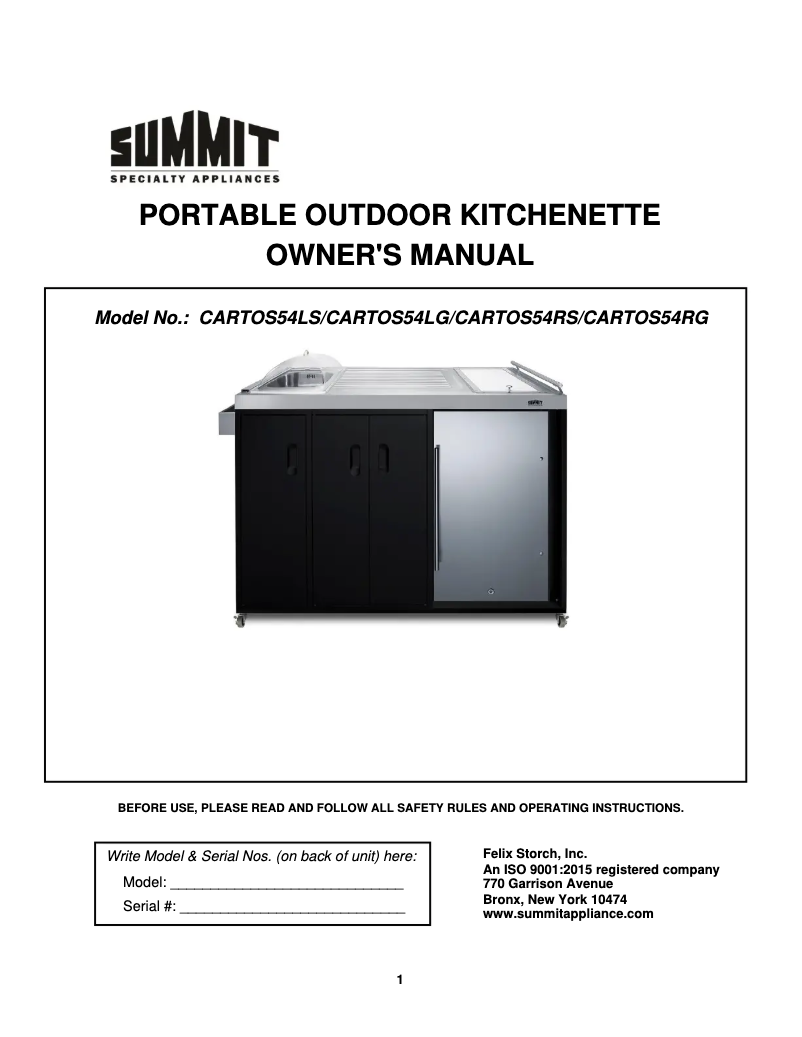 Imagen de la primera página del manual del dispositivo CARTOS54RG
