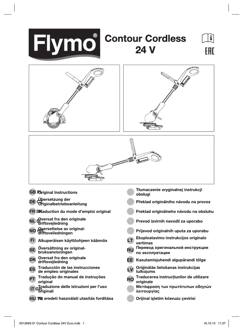 Página nº 1 - Manual de usuario Flymo Contour Cordless 24V