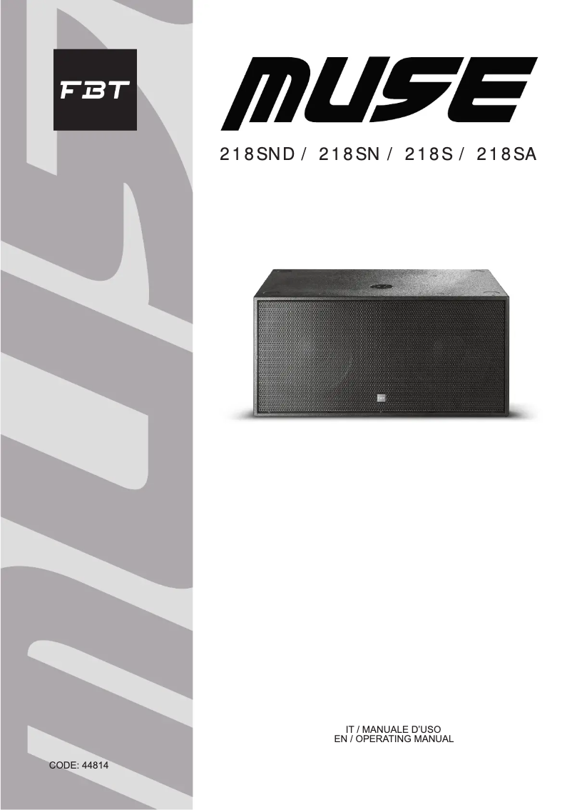 Imagen de la primera página del manual del dispositivo MUSE 218SA