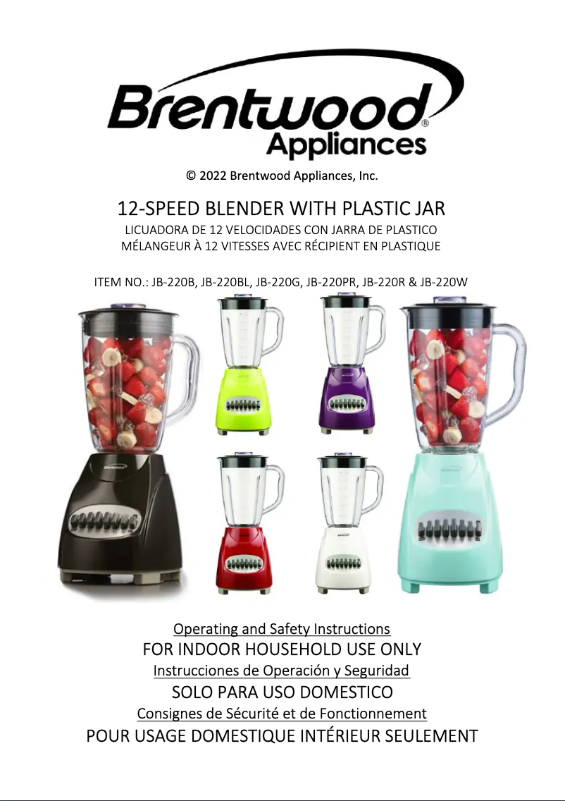 Página 1 del manual Manual de usuario Brentwood JB-220B