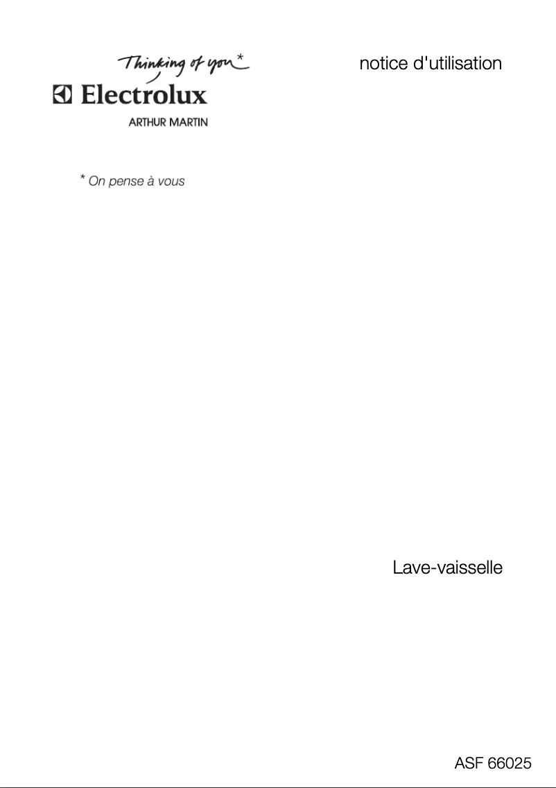Página 1 del manual Manual de usuario Arthur Martin-Electrolux ASF 660