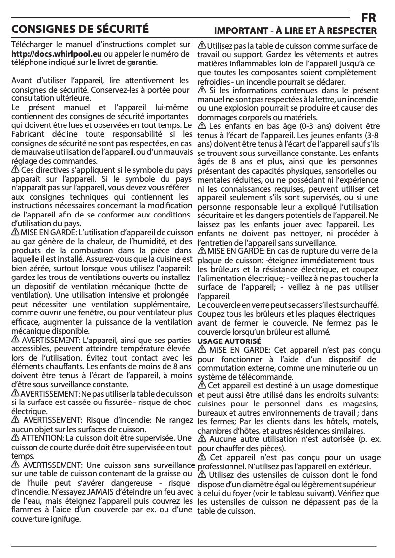 Página 1 del manual Manual de usuario Whirlpool POW 75D2/NB