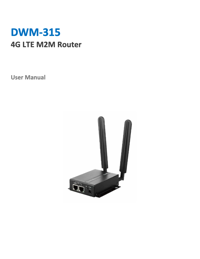 Imagen de la primera página del manual del dispositivo DWM-315