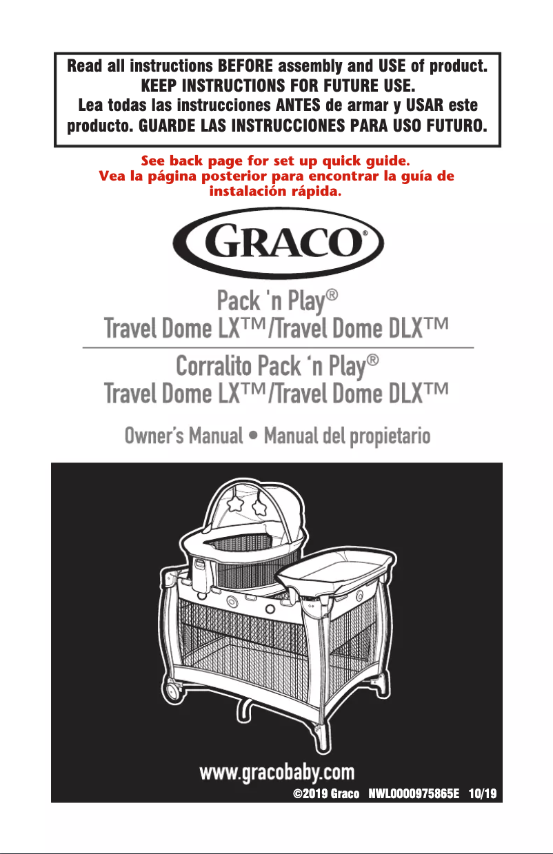 Imagen de la primera página del manual del dispositivo Pack ‘n Play Travel Dome DLX