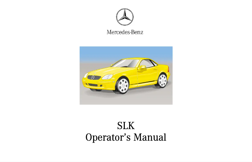 Imagen de la primera página del manual del dispositivo SLK-Class (2000)