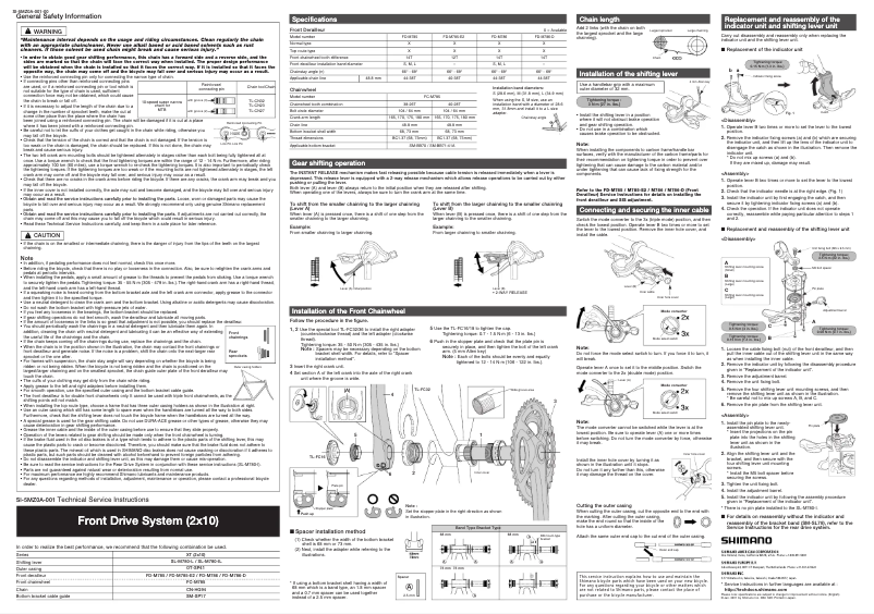 Página 1 del manual Manual de usuario Shimano SL-M780-L