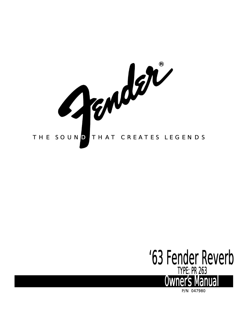 Imagen de la primera página del manual del dispositivo '63 Reverb PR263