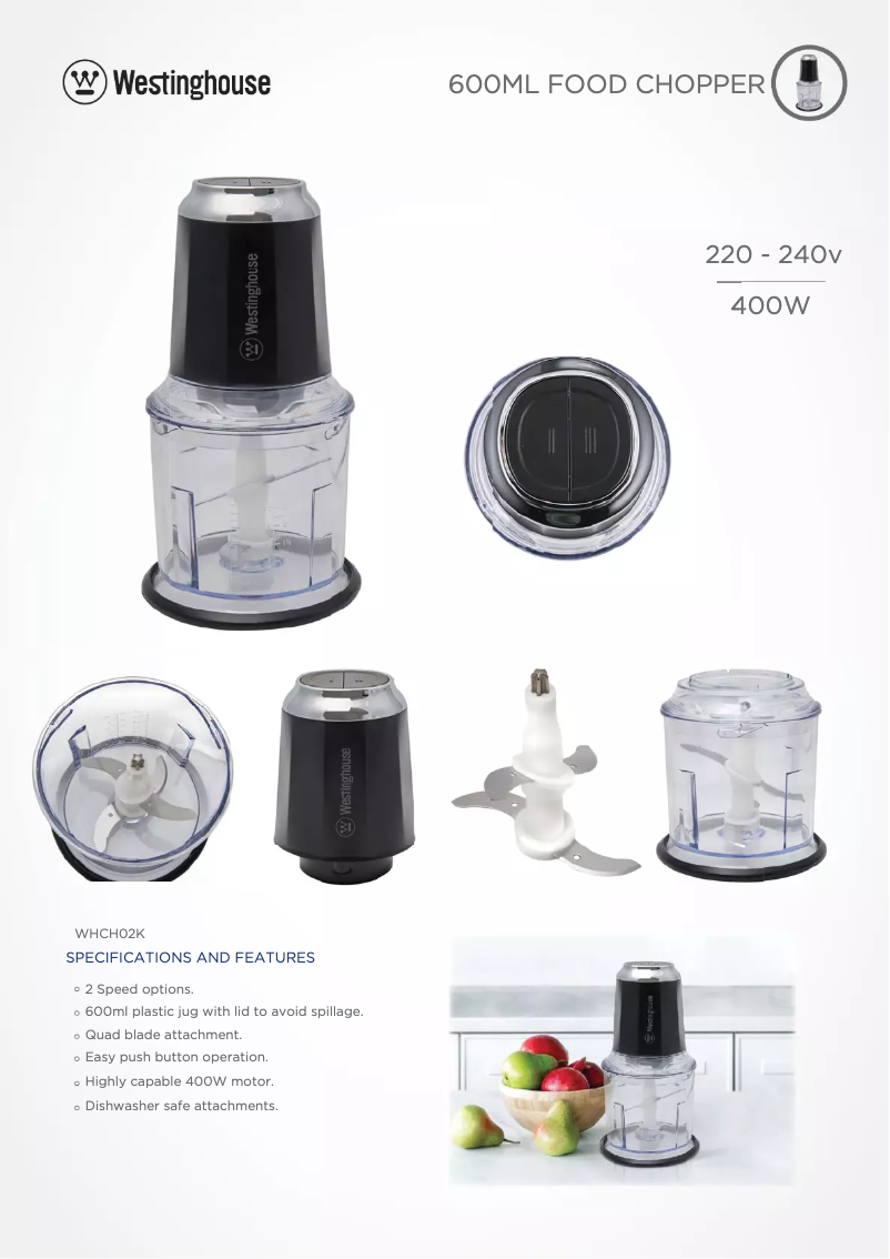 Imagen de la primera página del manual del dispositivo WHCH02K