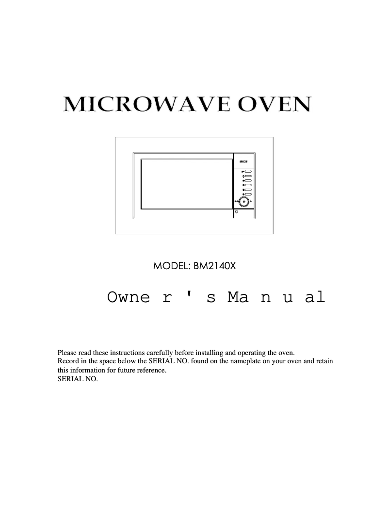 Imagen de la primera página del manual del dispositivo BM2140