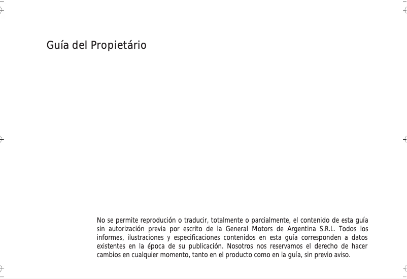 Página 1 del manual Manual de usuario Chevrolet Agile (2013)