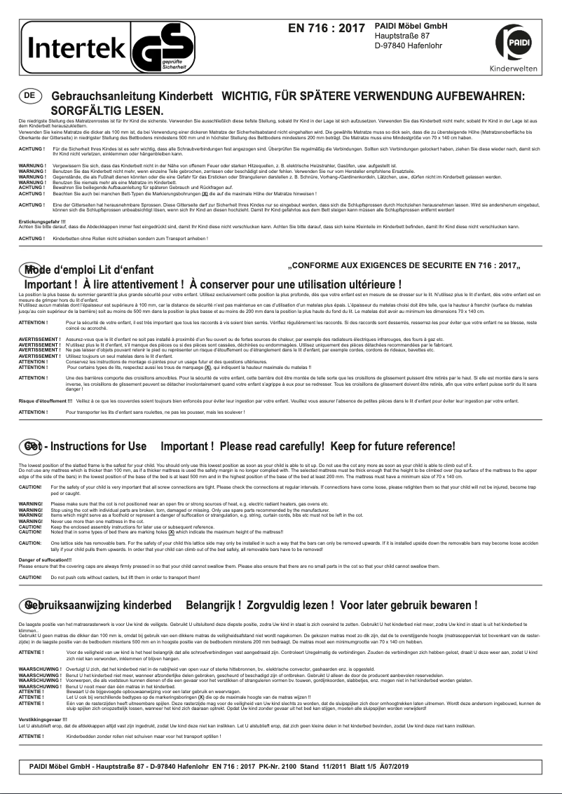 Imagen de la primera página del manual del dispositivo Josie